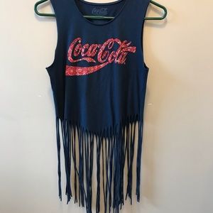 Coca Cola fringed crop top